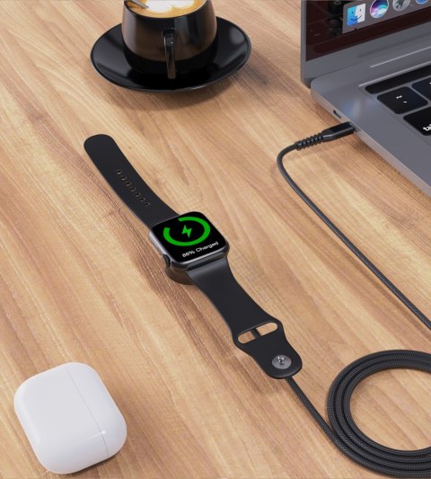 Ładowarka indukcyjna 5W do Apple Watch + kabel USB-C czarna Ładowarka indukcyjna 5W do Apple Watch + kabel USB-C czarna
