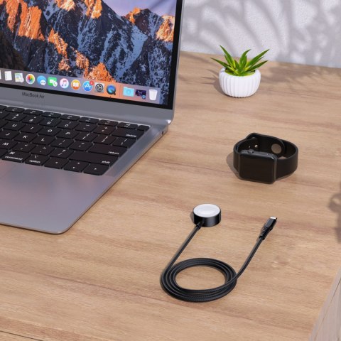 Ładowarka indukcyjna 5W do Apple Watch + kabel USB-C czarna Ładowarka indukcyjna 5W do Apple Watch + kabel USB-C czarna