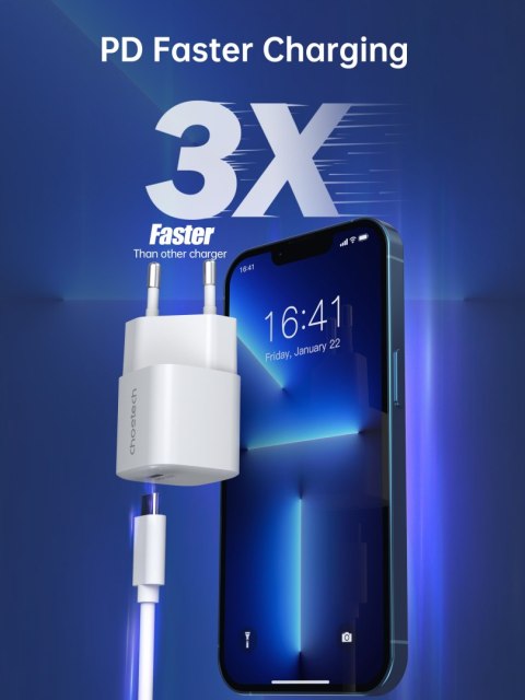 Ładowarka sieciowa GaN USB-C PD 30W biała Ładowarka sieciowa GaN USB-C PD 30W biała