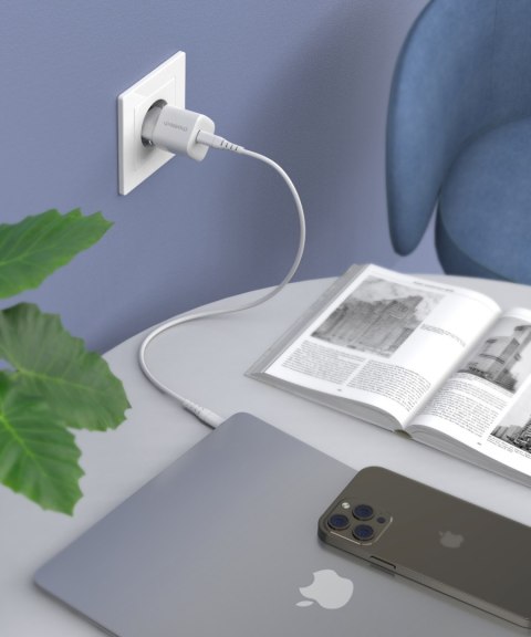 Ładowarka sieciowa GaN USB-C PD 30W biała Ładowarka sieciowa GaN USB-C PD 30W biała