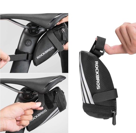 Mała torba rowerowa 0.2L na drobiazgi narzędzia pod siodełko czarna Mała torba rowerowa 0.2L na drobiazgi narzędzia pod siodełko czarna