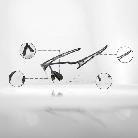 Okulary rowerowe fotochromowe z filtrami UV 400 UVA i UVB czarne Okulary rowerowe fotochromowe z filtrami UV 400 UVA i UVB czarne