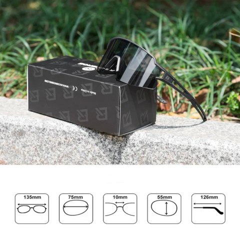 Okulary rowerowe fotochromowe z filtrami UV 400 UVA i UVB czarne Okulary rowerowe fotochromowe z filtrami UV 400 UVA i UVB czarne