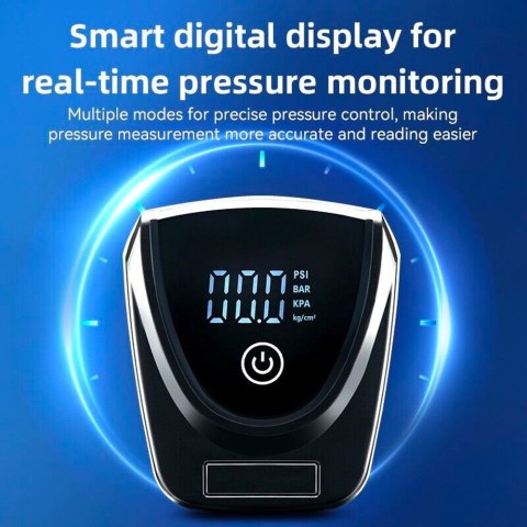 Pompka nożna rower auto motor piłka z wyświetlaczem 11 bar - czarna Pompka nożna rower auto motor piłka z wyświetlaczem 11 bar - czarna