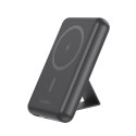 Powerbank 10000mAh bezprzewodowy MagSafe USB-A USB-C funkcja podstawki czarny Powerbank 10000mAh bezprzewodowy MagSafe USB-A USB-C funkcja podstawki czarny