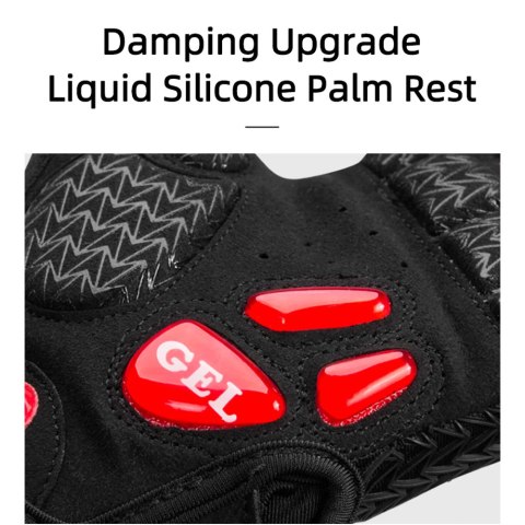 Rękawiczki rowerowe z wkładkami żelowymi rozmiar L czarno-czerwone Rękawiczki rowerowe z wkładkami żelowymi rozmiar L czarno-czerwone