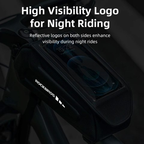 Torba rowerowa na ramę z pokrowcem na telefon wodoodporna czarna Torba rowerowa na ramę z pokrowcem na telefon wodoodporna czarna