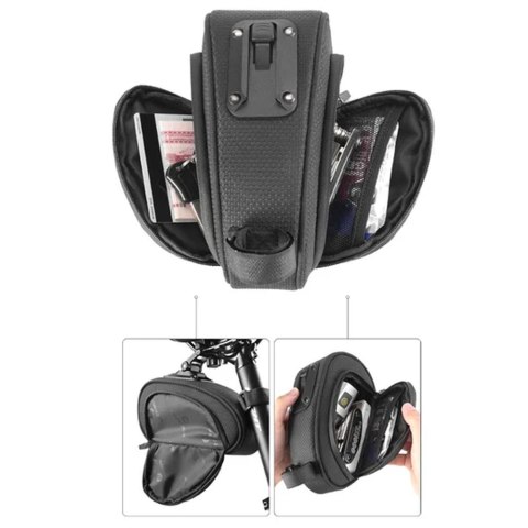 Torba rowerowa pod siodełko z szybkozłączką wodoodporna czarna Torba rowerowa pod siodełko z szybkozłączką wodoodporna czarna