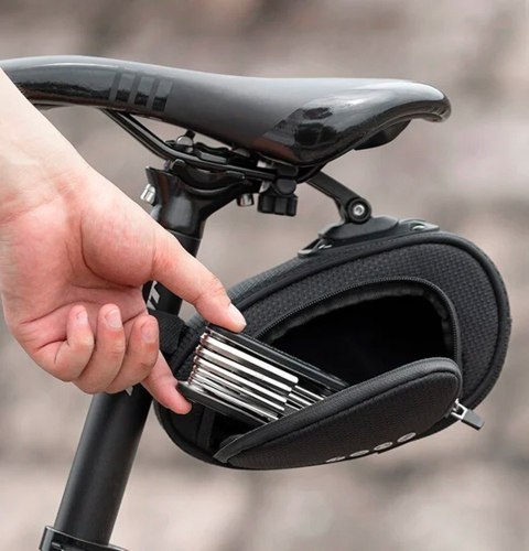 Torba rowerowa pod siodełko z szybkozłączką wodoodporna czarna Torba rowerowa pod siodełko z szybkozłączką wodoodporna czarna