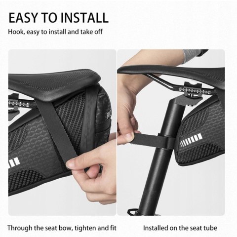 Torba rowerowa wodoodporna mocowana pod siodełko pojmność 1.5L czarna Torba rowerowa wodoodporna mocowana pod siodełko pojmność 1.5L czarna