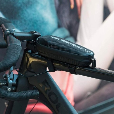 Twarda torba rowerowa wodoszczelna mocowana na ramę 1.1L czarna Twarda torba rowerowa wodoszczelna mocowana na ramę 1.1L czarna