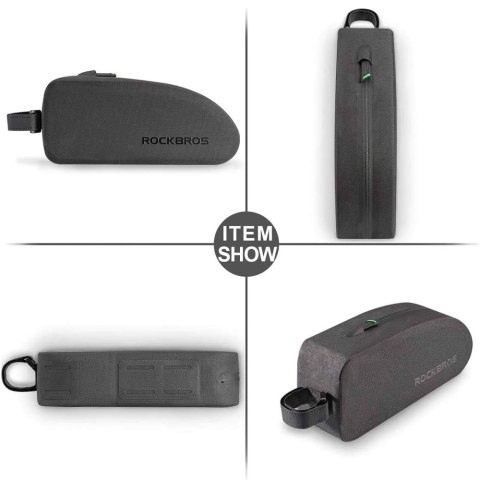 Twarda wodoodporna torba rowerowa na ramę poj. 1.6L czarna Twarda wodoodporna torba rowerowa na ramę poj. 1.6L czarna