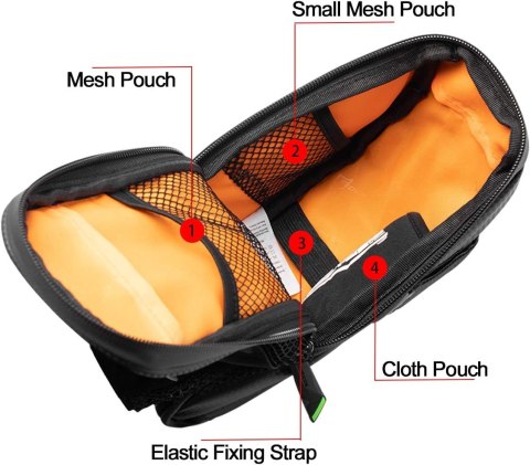 Wodoodporna torba rowerowa na narzędzia pod siodełko z kieszonką na bidon czarna Wodoodporna torba rowerowa na narzędzia pod siodełko z kieszonką na bidon czarna