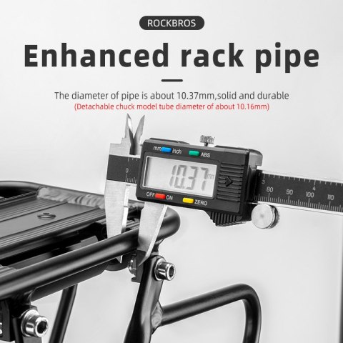 Wytrzymały bagażnik rowerowy z półką i funkcją siodełka i lampką tylną LED czarny Wytrzymały bagażnik rowerowy z półką i funkcją siodełka i lampką tylną LED czarny