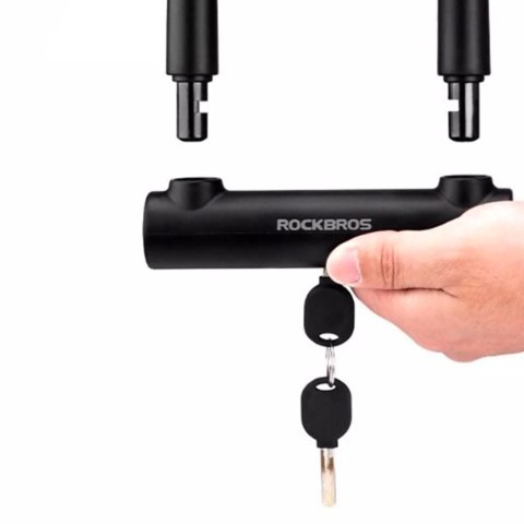 Zapięcie rowerowe U-Lock wzmacniany zamek na klucz - czarne Zapięcie rowerowe U-Lock wzmacniany zamek na klucz - czarne