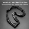 Zapięcie rowerowe dwa zamki na szyfr i klucz 0.95m - czarne Zapięcie rowerowe dwa zamki na szyfr i klucz 0.95m - czarne