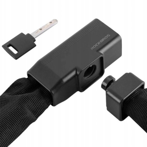 Zapięcie rowerowe gruby łańcuch w osłonie zamek na klucz 0.97 m - czarne Zapięcie rowerowe gruby łańcuch w osłonie zamek na klucz 0.97 m - czarne