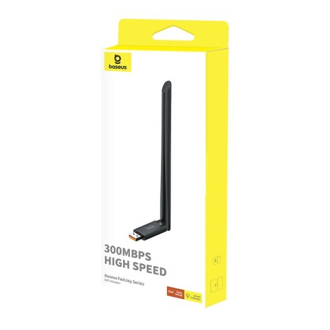 Zewnętrzna karta sieciowa USB WiFi 2.4GHz 300Mb/s z anteną 6dBi czarna Zewnętrzna karta sieciowa USB WiFi 2.4GHz 300Mb/s z anteną 6dBi czarna