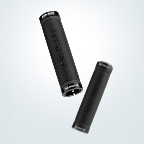 Chwyty rowerowe gripy na kierownicę komfortowe ze skóry - czarne Chwyty rowerowe gripy na kierownicę komfortowe ze skóry - czarne