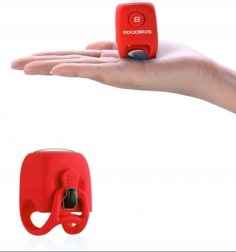 Dzwonek rowerowy elektroniczny w obudowie silikonowej - czerwony Dzwonek rowerowy elektroniczny w obudowie silikonowej - czerwony