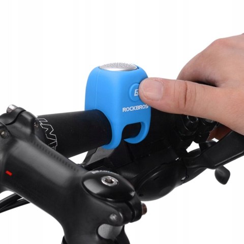 Dzwonek rowerowy elektroniczny w obudowie silikonowej - niebieski Dzwonek rowerowy elektroniczny w obudowie silikonowej - niebieski