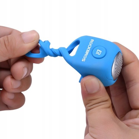 Dzwonek rowerowy elektroniczny w obudowie silikonowej - niebieski Dzwonek rowerowy elektroniczny w obudowie silikonowej - niebieski