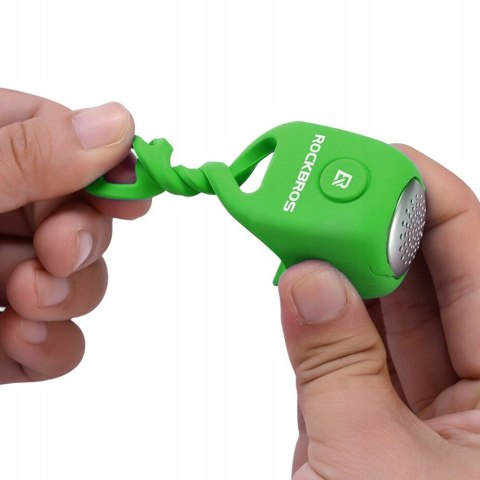 Dzwonek rowerowy elektroniczny w obudowie silikonowej - zielony Dzwonek rowerowy elektroniczny w obudowie silikonowej - zielony