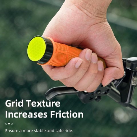 Gripy rączki chwyty rowerowe TPR z odblaskiem - pomarańczowe Gripy rączki chwyty rowerowe TPR z odblaskiem - pomarańczowe