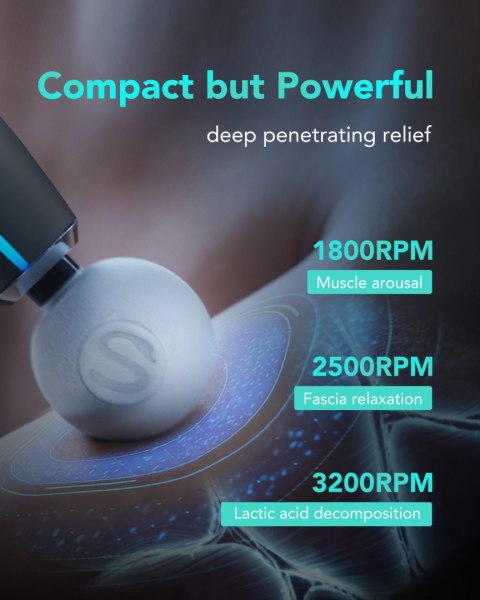 Masażer pistolet do masażu 3 głowice do całego ciała SKG F5-EN - szary Masażer pistolet do masażu 3 głowice do całego ciała SKG F5-EN - szary