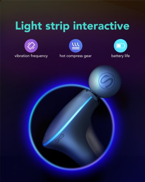 Masażer pistolet do masażu 3 głowice do całego ciała SKG F5-EN - szary Masażer pistolet do masażu 3 głowice do całego ciała SKG F5-EN - szary