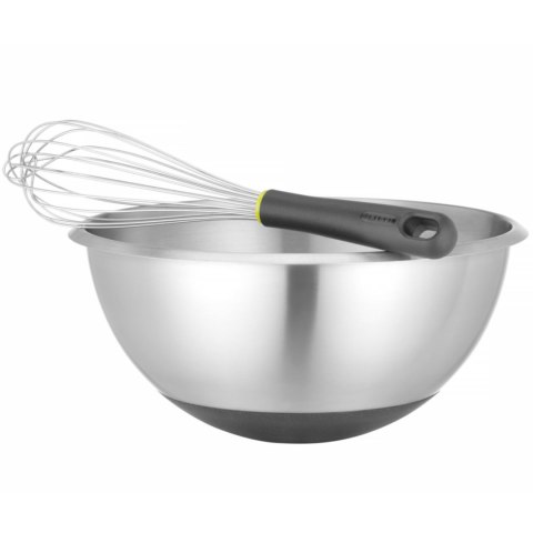 Miska kuchenna stalowa z silikonową podstawą i miarką 6 l śr. 330 x 155 mm Miska kuchenna stalowa z silikonową podstawą i miarką 6 l śr. 330 x 155 mm
