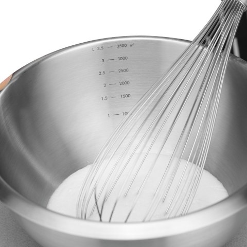 Miska kuchenna stalowa z silikonową podstawą i miarką 6 l śr. 330 x 155 mm Miska kuchenna stalowa z silikonową podstawą i miarką 6 l śr. 330 x 155 mm