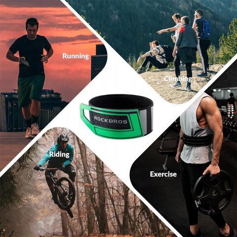 Taśma odblaskowa na rower nogę rękę plecak - zielona Taśma odblaskowa na rower nogę rękę plecak - zielona