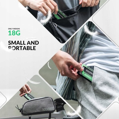 Taśma odblaskowa na rower nogę rękę plecak - zielona Taśma odblaskowa na rower nogę rękę plecak - zielona