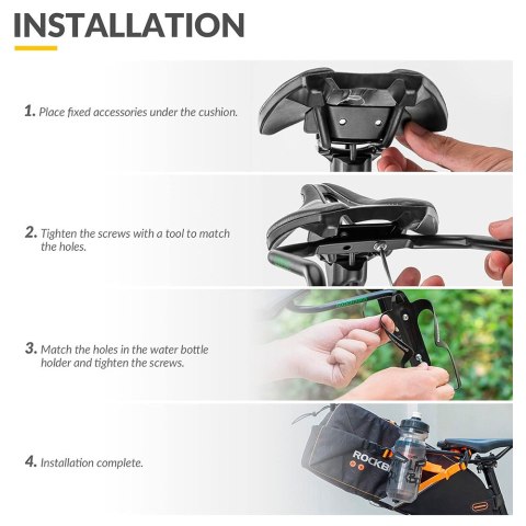 Wielofunkcyjny uchwyt rowerowy stabilizator torby podsiodłowej - czarny Wielofunkcyjny uchwyt rowerowy stabilizator torby podsiodłowej - czarny