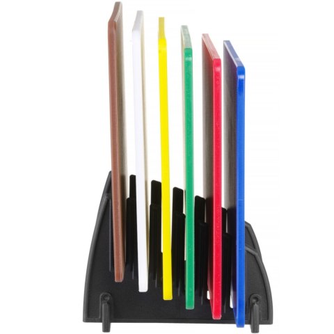 Zestaw 6 desek do krojenia ze stojakiem 450 x 300 x 10 mm Zestaw 6 desek do krojenia ze stojakiem 450 x 300 x 10 mm