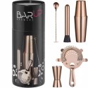 Zestaw barmański w tubie shaker jigger sitko muddler łyżka - miedziany Zestaw barmański w tubie shaker jigger sitko muddler łyżka - miedziany