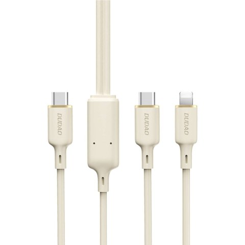 2w1 Kabel przewód wzmacniany SR USB-C - USB-C / Lightning 100W 1.2m beżowy 2w1 Kabel przewód wzmacniany SR USB-C - USB-C / Lightning 100W 1.2m beżowy