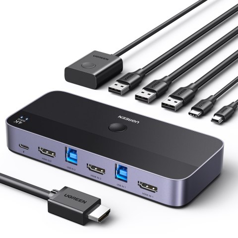 2w1 Przełącznik switch HDMI / USB-A / USB-B / USB-C / microUSB czarny 2w1 Przełącznik switch HDMI / USB-A / USB-B / USB-C / microUSB czarny