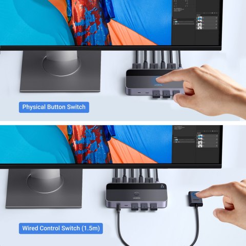 2w1 Przełącznik switch HDMI / USB-A / USB-B / USB-C / microUSB czarny 2w1 Przełącznik switch HDMI / USB-A / USB-B / USB-C / microUSB czarny