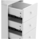 Biurko kosmetyczne do manicure z podpórka na dłonie 4 szuflady 119 x 45 cm - białe Biurko kosmetyczne do manicure z podpórka na dłonie 4 szuflady 119 x 45 cm - białe