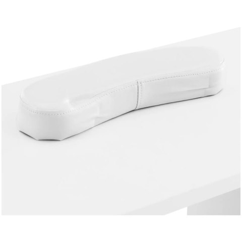 Biurko kosmetyczne do manicure z podpórka na dłonie 4 szuflady 119 x 45 cm - białe Biurko kosmetyczne do manicure z podpórka na dłonie 4 szuflady 119 x 45 cm - białe