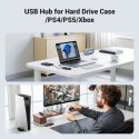HUB adapter rozdzielacz portów 4x USB-A 3.0 i kablem zasilającym USB-A czarny HUB adapter rozdzielacz portów 4x USB-A 3.0 i kablem zasilającym USB-A czarny