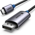 Kabel przewód audio video USB-C - DisplayPort 8K HDR HDCP2.3 eARC 1m szary Kabel przewód audio video USB-C - DisplayPort 8K HDR HDCP2.3 eARC 1m szary