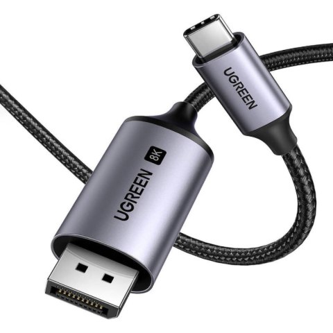 Kabel przewód audio video USB-C - DisplayPort 8K HDR HDCP2.3 eARC 2m szary Kabel przewód audio video USB-C - DisplayPort 8K HDR HDCP2.3 eARC 2m szary