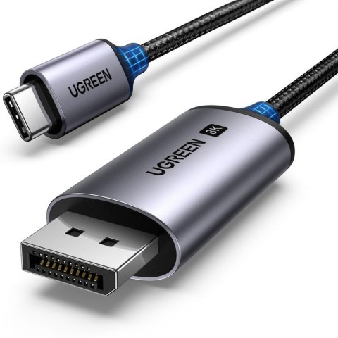 Kabel przewód audio video USB-C - DisplayPort 8K HDR HDCP2.3 eARC 3m szary Kabel przewód audio video USB-C - DisplayPort 8K HDR HDCP2.3 eARC 3m szary