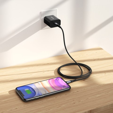 Kabel przewód do iPhone MFi USB-C - Lightning 480Mb/s 3A 2m czarny Kabel przewód do iPhone MFi USB-C - Lightning 480Mb/s 3A 2m czarny