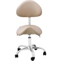 Krzesło kosmetyczne siodłowe z oparciem regulowane MANNHEIM CREAM kremowe Krzesło kosmetyczne siodłowe z oparciem regulowane MANNHEIM CREAM kremowe