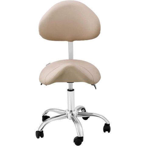 Krzesło kosmetyczne siodłowe z oparciem regulowane MANNHEIM CREAM kremowe Krzesło kosmetyczne siodłowe z oparciem regulowane MANNHEIM CREAM kremowe
