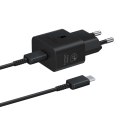 Ładowarka sieciowa Samsung GaN 25W SFC z kablem USB-C czarna Ładowarka sieciowa Samsung GaN 25W SFC z kablem USB-C czarna